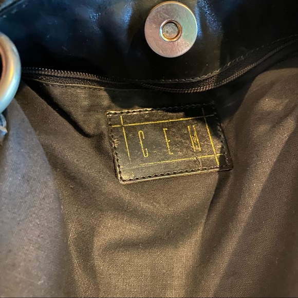 Vintage GEM Eberle Leather Woven Bucket Shoulder Bag - Picture 7 of 8